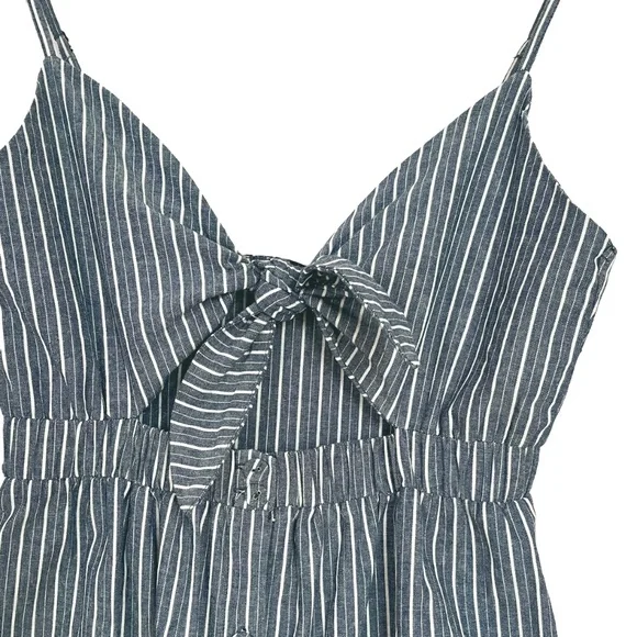 100% Cotton Striped Cut-Out Midi Dress - Picture 4 of 14